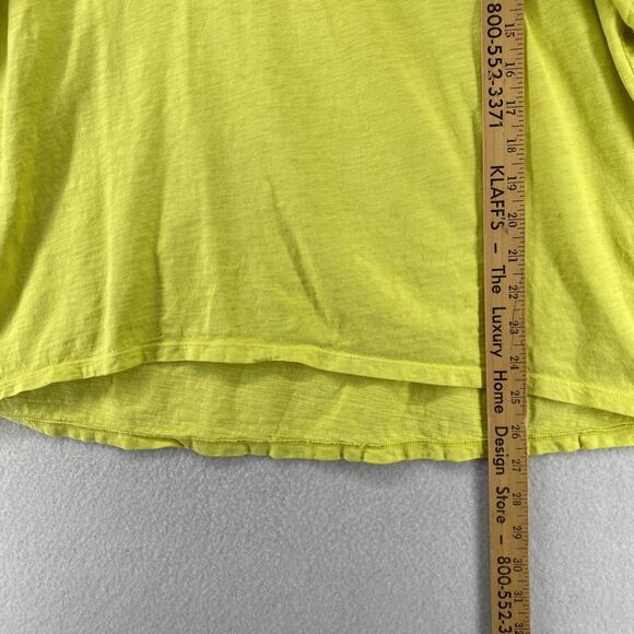 EILEEN FISHER Top XL Slub Organic Cotton Jersey Scoop Neck Dolman Sleeve Yellow - Picture 11 of 14